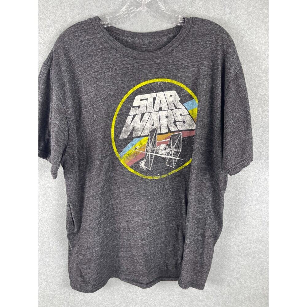 Star Wars T Shirt Men's Size XL Gray Retro Style Tie Fighter Empire Tee